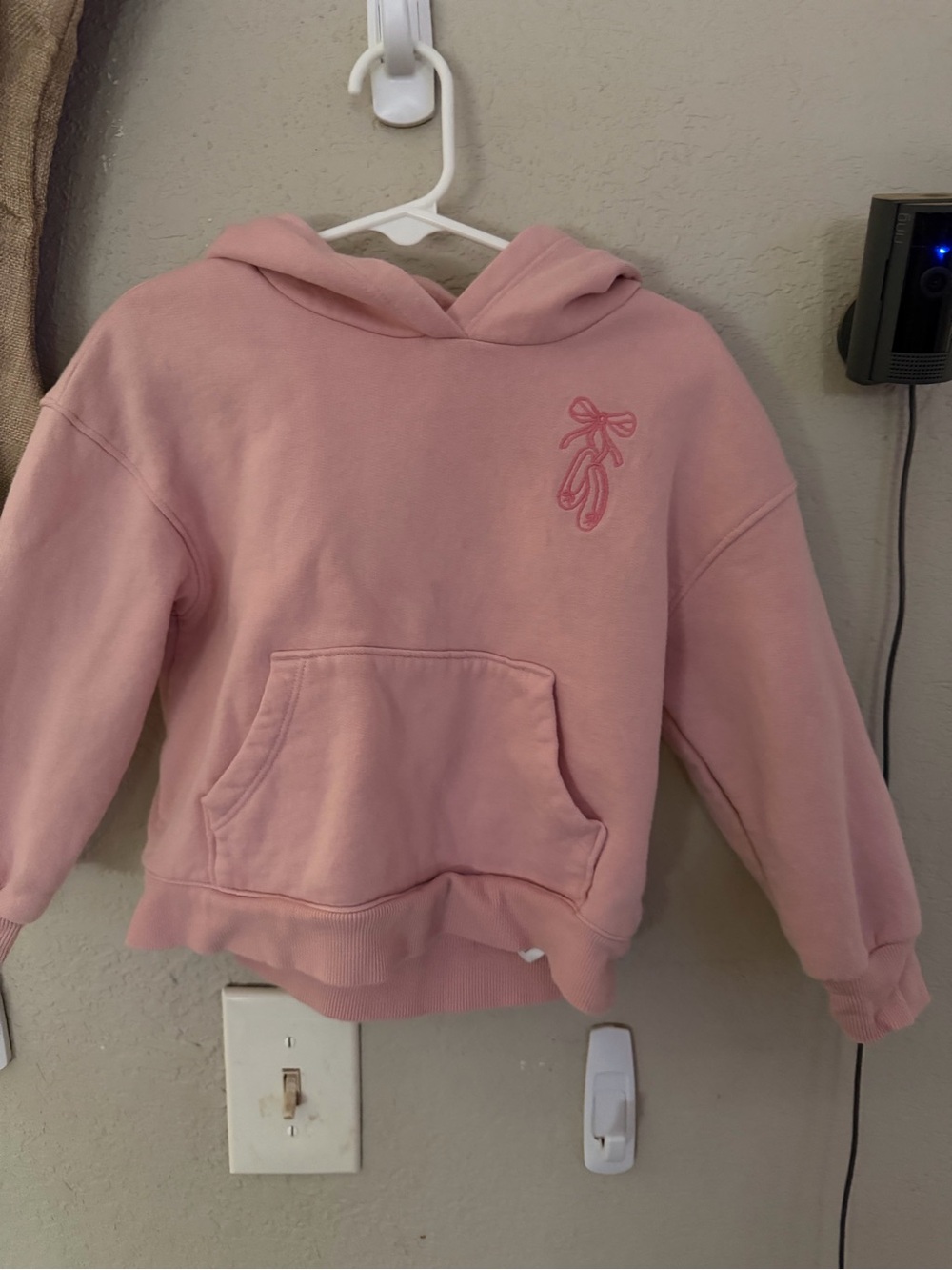 Carter's Light Pink Girls' Hooded Sweatshirt with Ballet Slipper Detail